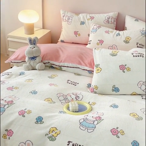 91家纺网 家纺一手货源 找家纺 （总）木堇家居 2023新款牛奶绒印花四件套