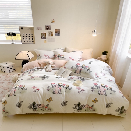 91家纺网 家纺一手货源 找家纺 （总）宅部落 2023新款高克重牛奶绒四件套