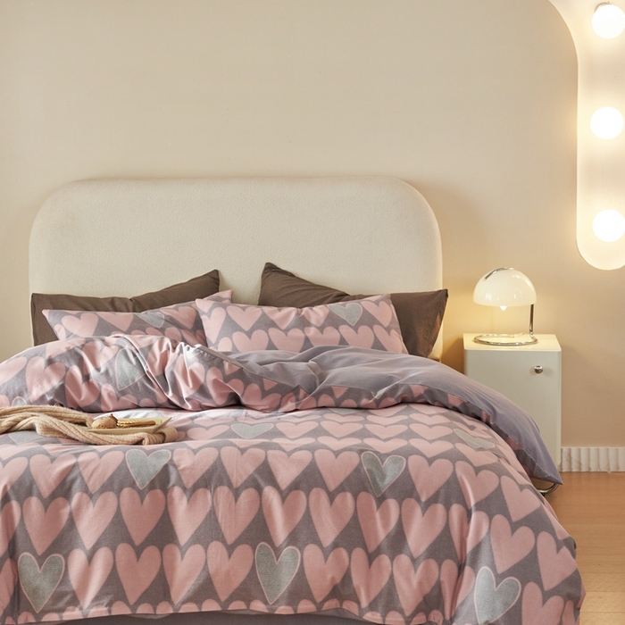 91家纺网 家纺一手货源 找家纺 时年2023新款全棉磨毛印花系列套件-简约风格 欣恬