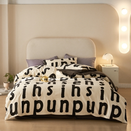 时年2023新款全棉磨毛印花系列套件-简约风格 心动