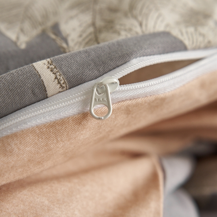 91家纺网 家纺一手货源 找家纺 时年2023新款全棉磨毛印花系列套件-花卉风格 薇甜-灰