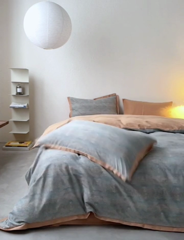 91家纺网 家纺一手货源 找家纺 时年家纺 2023 全棉磨毛飞边工艺款 拾秋-兰