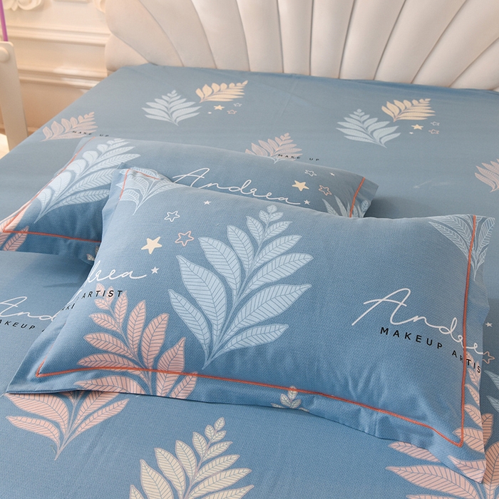 91家纺网 家纺一手货源 找家纺 简如   2025新款全棉磨毛印花四件套 漫步森林-蓝