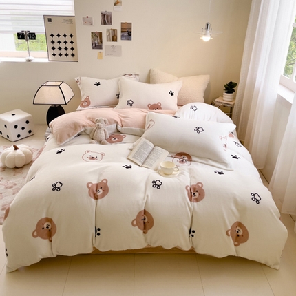 91家纺网 家纺一手货源 找家纺 （总）宅部落 2023新款高克重牛奶绒四件套