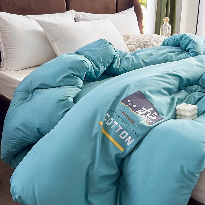 91家纺网 家纺一手货源 找家纺 米菲 2023新款 柔棉大豆被冬被被子被芯春秋被 孔雀绿