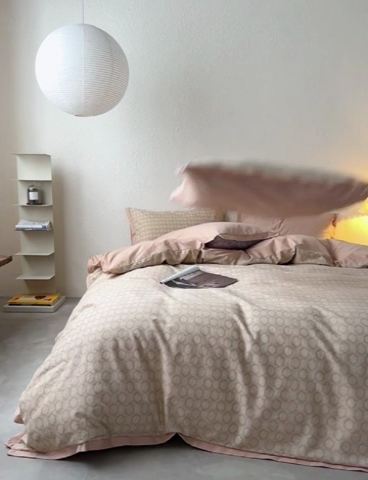 91家纺网 家纺一手货源 找家纺 时年家纺 2023 全棉磨毛飞边工艺款 研悦-桔