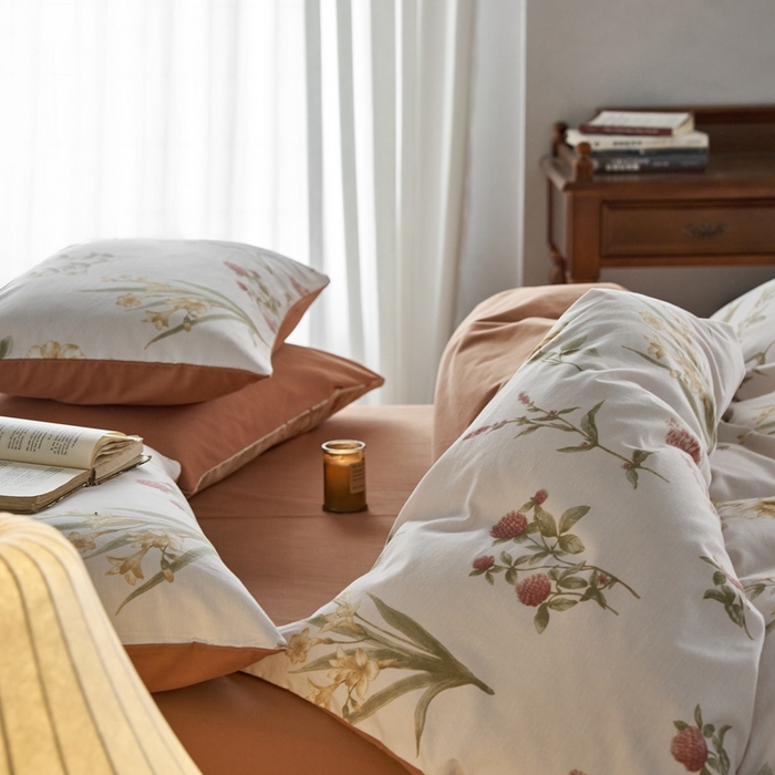 91家纺网 家纺一手货源 找家纺 时年2023新款全棉磨毛印花系列套件-花卉风格 佳颖