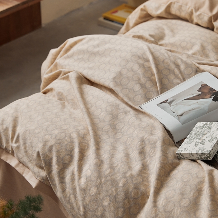 91家纺网 家纺一手货源 找家纺 时年家纺 2023 全棉磨毛飞边工艺款 研悦-桔