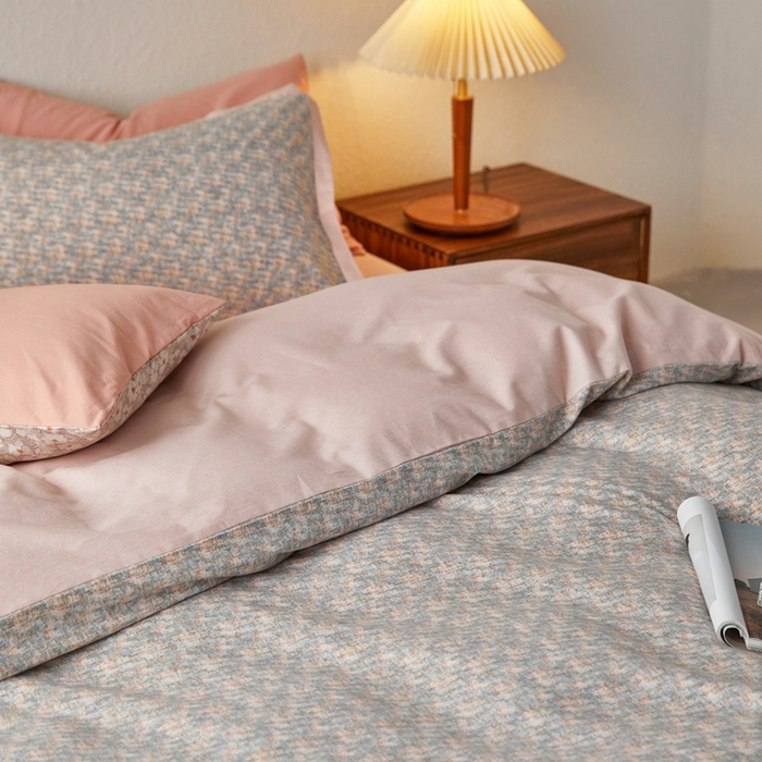 91家纺网 家纺一手货源 找家纺 时年家纺 2023 全棉磨毛飞边工艺款 婉约-桔