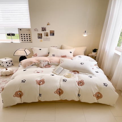 91家纺网 家纺一手货源 找家纺 （总）宅部落 2023新款高克重牛奶绒四件套