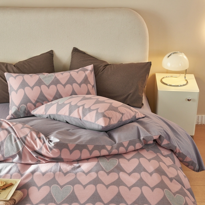 91家纺网 家纺一手货源 找家纺 时年2023新款全棉磨毛印花系列套件-简约风格 欣恬