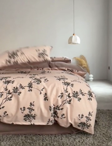 91家纺网 家纺一手货源 找家纺 时年2023新款全棉磨毛印花系列套件-花卉风格 敏玖-米