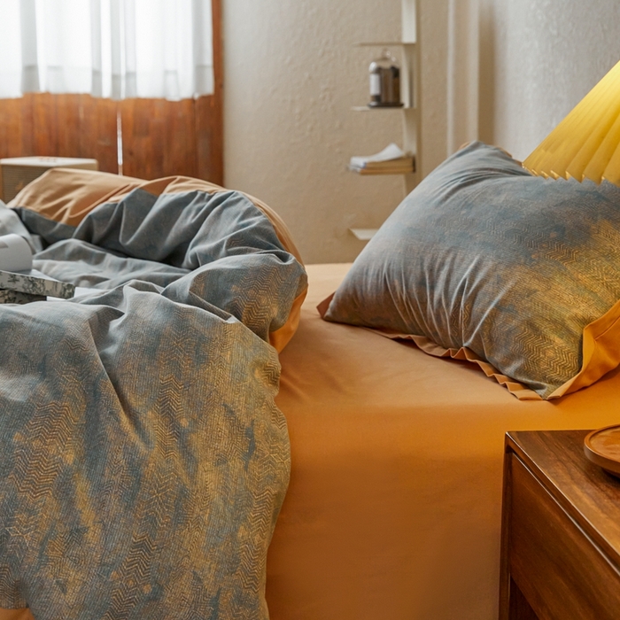 91家纺网 家纺一手货源 找家纺 时年家纺 2023 全棉磨毛飞边工艺款 拾秋-兰