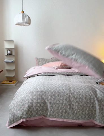 91家纺网 家纺一手货源 找家纺 时年家纺 2023 全棉磨毛飞边工艺款 婉约-桔