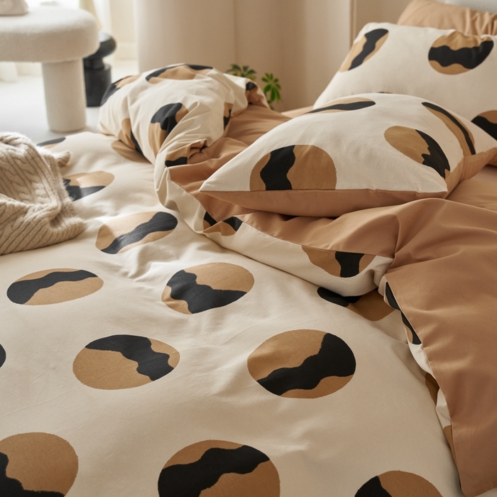 91家纺网 家纺一手货源 找家纺 时年2023新款全棉磨毛印花系列套件-简约风格 丹可