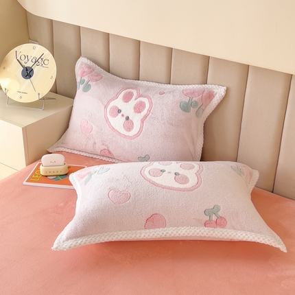 91家纺网 家纺一手货源 找家纺 （总）2023新款立体6D雪花绒加厚保暖系列单枕套 48x74cm一对