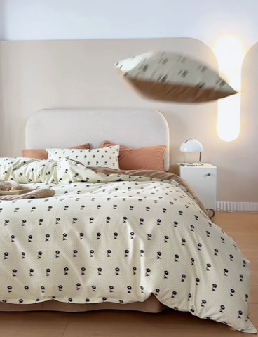 91家纺网 家纺一手货源 找家纺 时年2023新款全棉磨毛印花系列套件-简约风格 婷锦