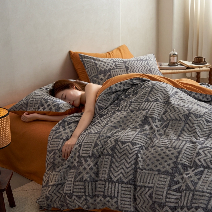 91家纺网 家纺一手货源 找家纺 时年2023新款全棉磨毛印花系列套件-简约风格 雅茗