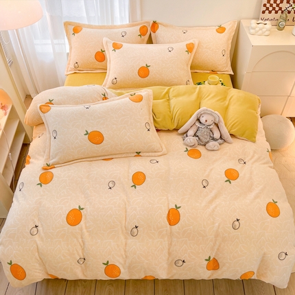 91家纺网 家纺一手货源 找家纺 （总）寐居家纺 2023新款小清新印花牛奶绒单被套