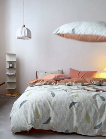 91家纺网 家纺一手货源 找家纺 时年2023新款全棉磨毛印花系列套件-花卉风格 秋凉