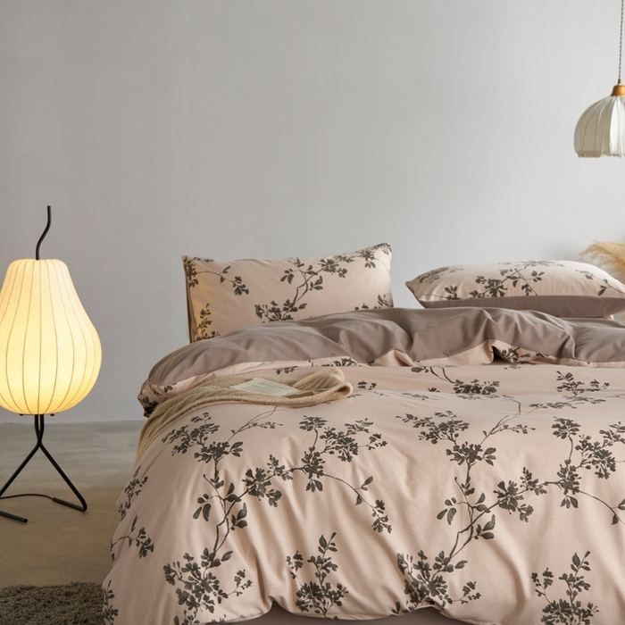 91家纺网 家纺一手货源 找家纺 时年2023新款全棉磨毛印花系列套件-花卉风格 敏玖-米