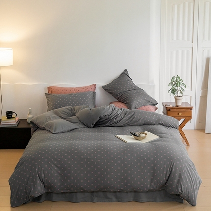 91家纺网 家纺一手货源 找家纺 （总）华超针织 2023新款针织棉魔方格印花四件套