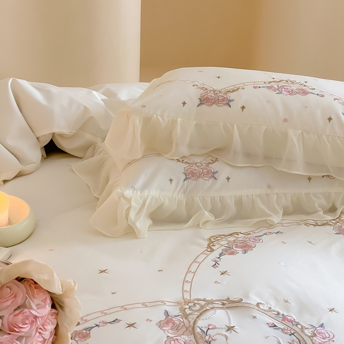 91家纺网 家纺一手货源 找家纺 （总）馨蕊家居 2023新款100支CR工艺全棉四件套-伊芙琳