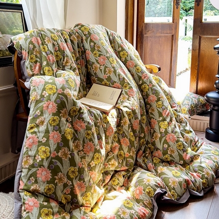 91家纺网 家纺一手货源 找家纺 米菲 2023新款印花小竺棉冬被春秋被被子被芯 百花争艳