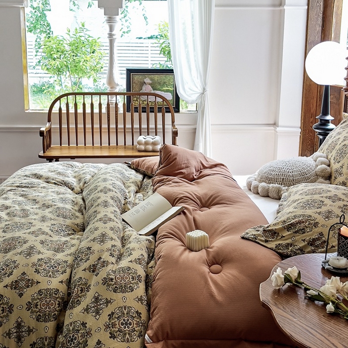 91家纺网 家纺一手货源 找家纺 米菲 2023新款印花小竺棉冬被春秋被被子被芯 繁华似锦