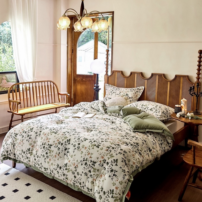 91家纺网 家纺一手货源 找家纺 米菲 2023新款印花小竺棉冬被春秋被被子被芯 春华秋实