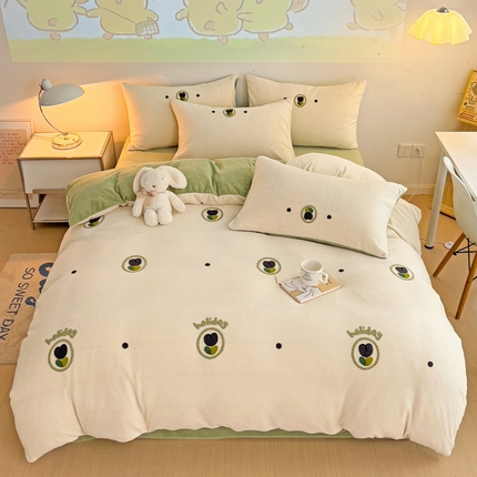 91家纺网 家纺一手货源 找家纺 （总）寐居家纺 2023毛巾绣牛奶绒四件套