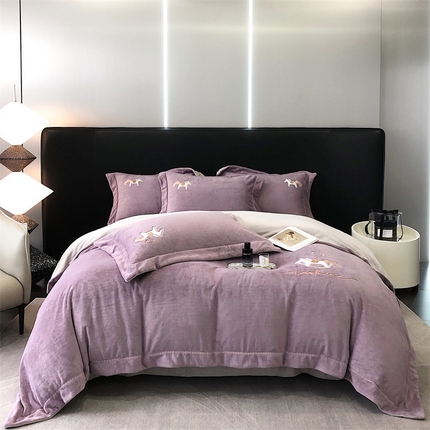 91家纺网 家纺一手货源 找家纺 （总）2023新款高精密婴儿牛奶绒四件套