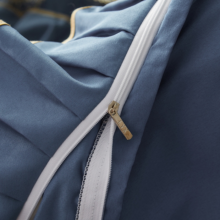 91家纺网 家纺一手货源 找家纺 罗艺轩 2024新款A类蛋白棉夹棉床裙四件套-品味人生 品味人生-宝蓝