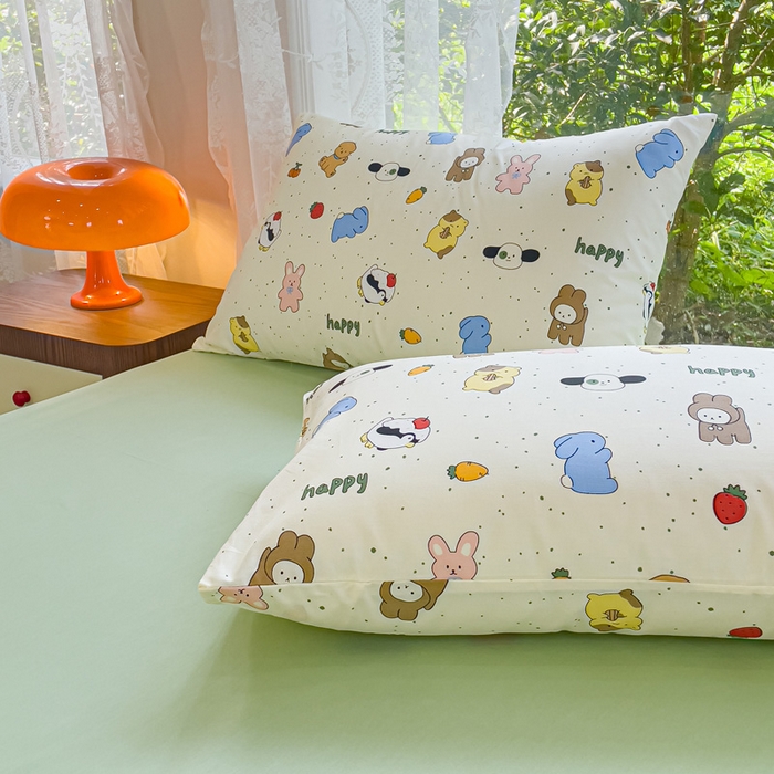 91家纺网 家纺一手货源 找家纺 感遇家纺 2023新款全棉印花四件套 萌宠