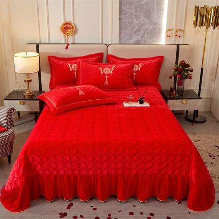 91家纺网 家纺一手货源 找家纺 （总）宜凡家纺 2023秋冬新品婴儿绒婚庆床盖三件套