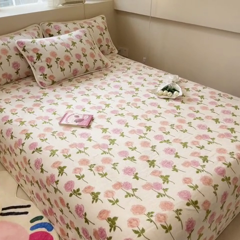 91家纺网 家纺一手货源 找家纺 眠博士 2023新款包边印花床单场景一 床单-爱莎庄园