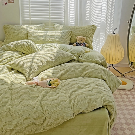 N先生 2024秋冬新款9斤重兔毛绒四件套-婉清系列 婉清-绿