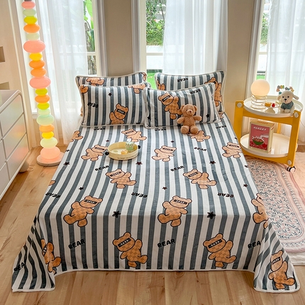 91家纺网 家纺一手货源 找家纺 眠博士 2023新款包边印花床单场景一 床单-特工熊