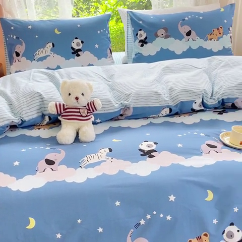 91家纺网 家纺一手货源 找家纺 感遇家纺 2023新款全棉印花四件套 疯狂动物城