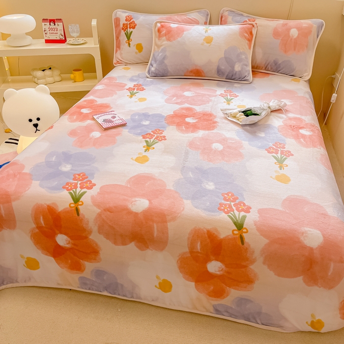 91家纺网 家纺一手货源 找家纺 眠博士 2023新款包边印花床单场景一 床单-花仙子