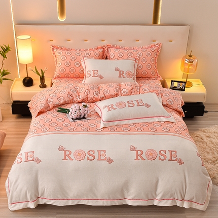 91家纺网 家纺一手货源 找家纺 （总）同田家纺 2023新款加厚保暖牛奶绒印花四件套