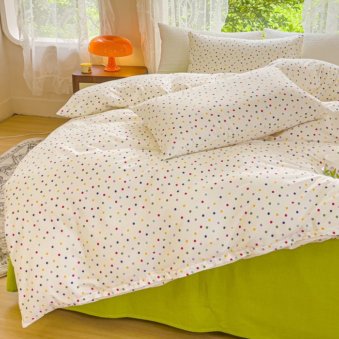 91家纺网 家纺一手货源 找家纺 感遇家纺 2023新款全棉印花四件套 彩虹糖