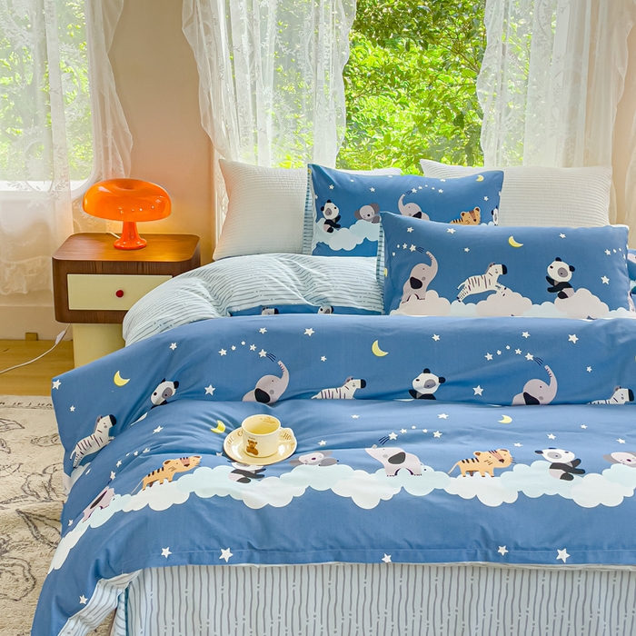 91家纺网 家纺一手货源 找家纺 感遇家纺 2023新款全棉印花四件套 疯狂动物城