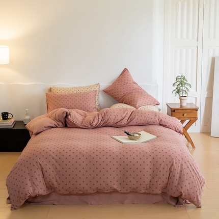 91家纺网 家纺一手货源 找家纺 （总）华超针织 2023新款针织棉魔方格印花四件套