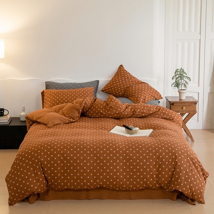 91家纺网 家纺一手货源 找家纺 （总）华超针织 2023新款针织棉魔方格印花四件套