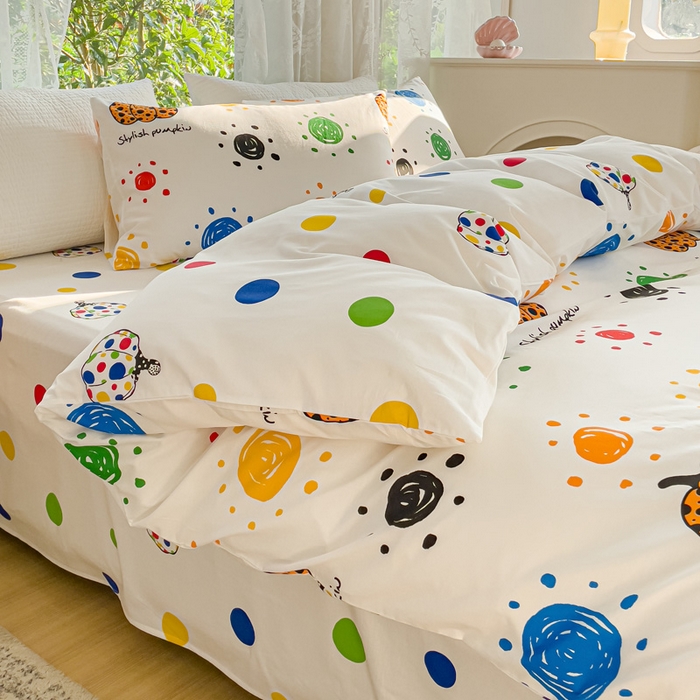 91家纺网 家纺一手货源 找家纺 感遇家纺 2023新款全棉印花四件套 南瓜