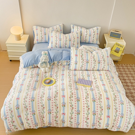 木堇 2023新款牛奶绒印花单被套 洛丽塔-蓝