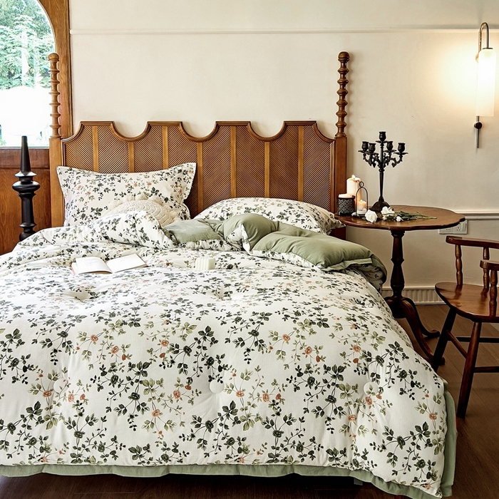 91家纺网 家纺一手货源 找家纺 米菲 2023新款印花小竺棉冬被春秋被被子被芯 春华秋实