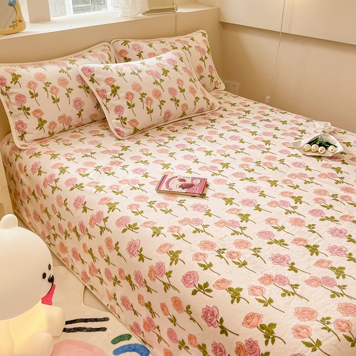 91家纺网 家纺一手货源 找家纺 眠博士 2023新款包边印花床单场景一 床单-爱莎庄园