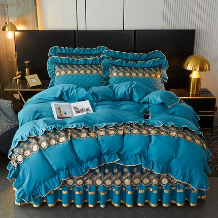 罗艺轩 2024新款A类蛋白棉夹棉床裙四件套-品味人生 品味人生-宾利兰